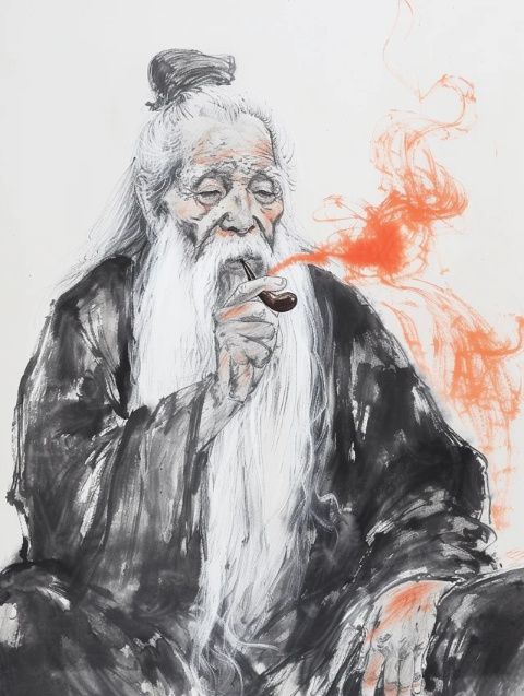邯郸老汉街头办"快闪"用粉笔进行书法表演