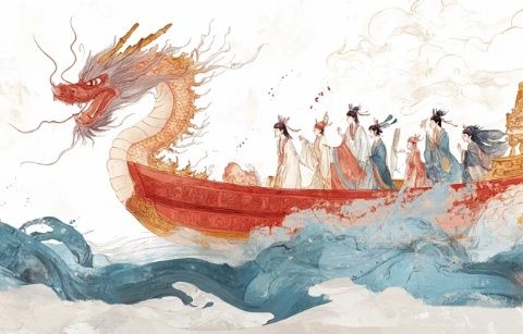 赛龙舟包粽子过端午
