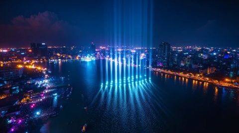 夜幕下的光影奇迹:辽宁大厦的视觉盛宴与城市情感交响曲