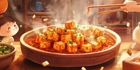 夜幕下的家宴:香煎豆腐配蘑菇酱的温暖之旅