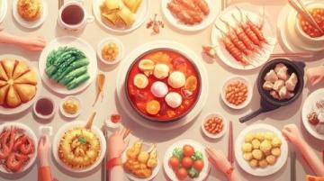 春节经典传统美食简笔画及寓意解析