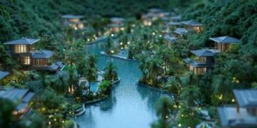 金寨蔚蓝海岸度假山庄在安徽省六安市金寨县油坊店乡龚冲村，有一处度假胜地——