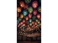 五一假期，宁夏中卫向阳街变成流动的河流，热闹的夜晚增添梦幻色彩。