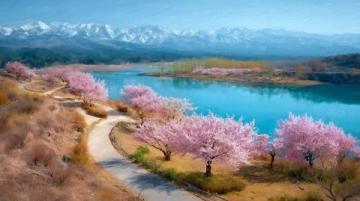 桃花湖度假水域风光,风格文案任你挑选