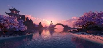 桃花湖度假水域风光,风格文案任你挑选