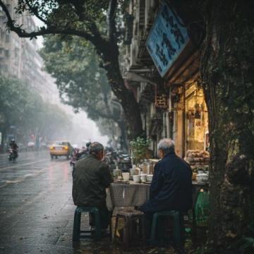 路过汉正街,在武汉的闹市区还有这样有年代感的老房子,铝合金,防盗窗,花床单