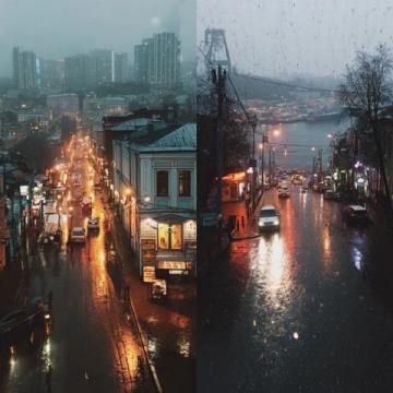 青岛清晨雨雪后的栈桥美景