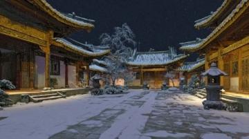 春雪装点下的景州塔广场
