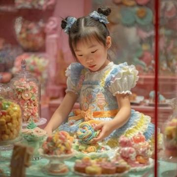 重庆磁器口:女子携子逛街巧遇糖果店促销活动