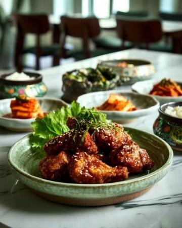 华城餐厅特色炸腐衣西蛎和炸猪肉口感佳但价格稍高
