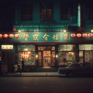 昨天晚上,朋友请我去宏玲饭店吃饭,暮色苍茫中走近一看