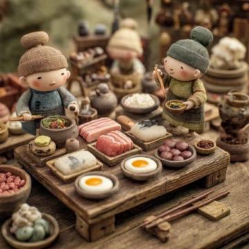 七台河城市风光、美食和特色小吃。