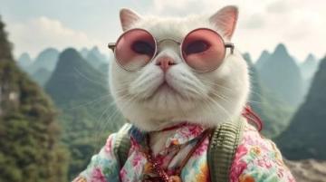 海口卡帕多奇亚餐厅的银渐层萌猫