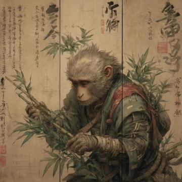 秦岭金丝猴贪吃模样惹人爱