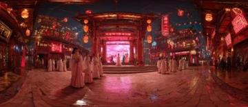天津古文化街夜景：再现千里江山图之美