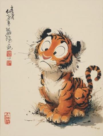 清朝姚墅乡民在山上突遇老虎,虎一个剑步扑倒了他,利爪抓伤脸颊血流不止