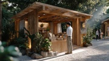 都市露营餐厅:原木绿意中感受野趣美食之旅