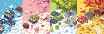 四季幽情词牌组诗:春探夏怀秋思冬叹