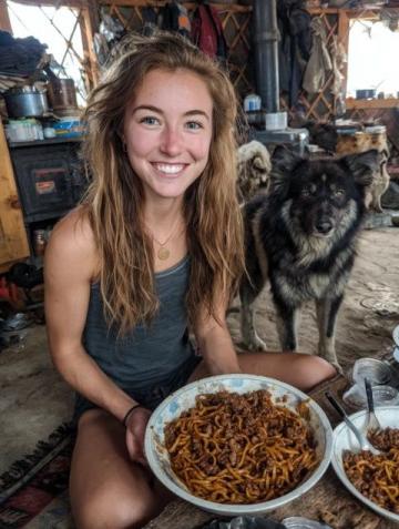 清晨五点的乡村美味:奶奶亲手制作葱油饼与羊棒骨汤