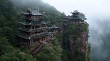 满堂乡的圆通寺及周边风景