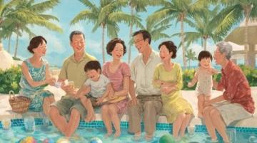 携老带幼,一家团圆,三亚夏日温馨之旅