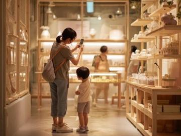 重庆磁器口:女子携子逛街巧遇糖果店促销活动