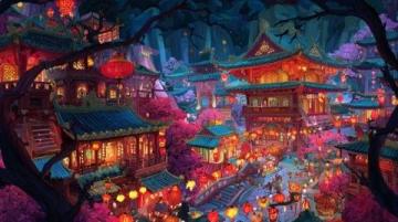 夜幕低垂,龙祥美食街渐渐披上了它独有的璀璨外衣,霓虹灯交织成一幅幅绚丽的画卷