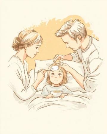丈夫下午班返家时,照顾小孩