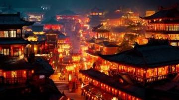 襄阳夜色下的古城秘韵
