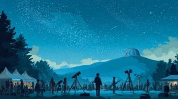 星空映衬下,凤凰北岸湖海樱花露营盛宴
