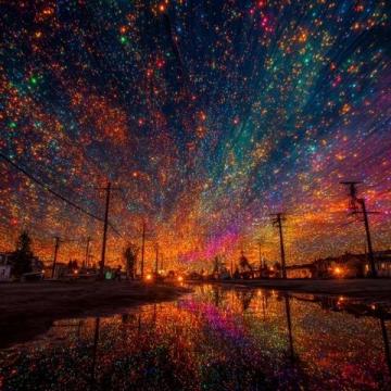 五一假期,宁夏中卫向阳街变成流动的河流,热闹的夜晚增添梦幻色彩。