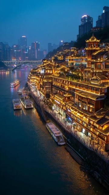 磁器口热闹非凡，游客畅享重庆美味小吃