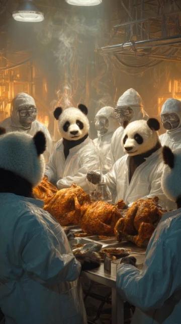 全球唯一圈养棕熊猫七仔享胡萝卜美食