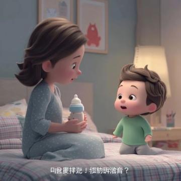 丈夫下午班返家时,照顾小孩