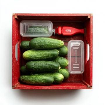 荷月丰收日：自然生长的美味黄瓜、葱和线椒采摘记
