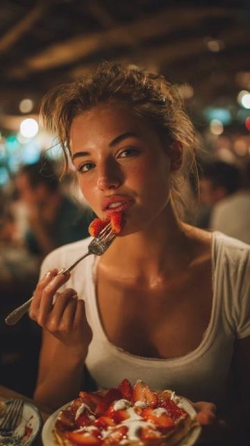 想要和美食有一个美妙的约会,还得要好好打理我们的牙齿哦!!!;美好生活需要慢下来,认真咀嚼每一口食物。