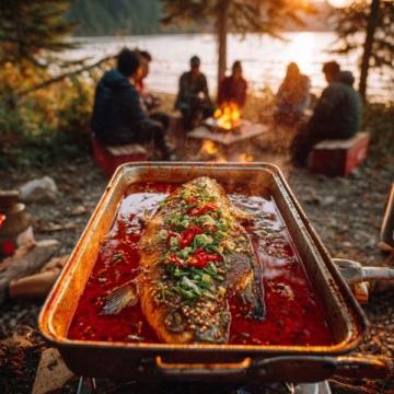 隐秘山水美食地,垂钓捕虾享时光师傅70年代料理!