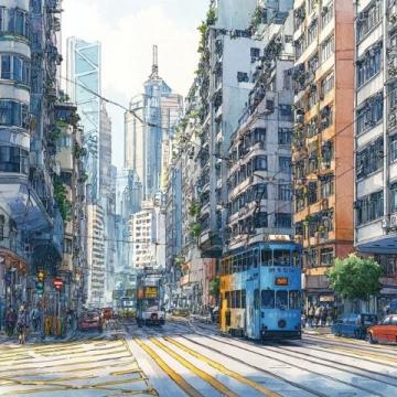 五一黄金周香港尖沙咀人潮涌动天星小轮观光巴士排队长龙