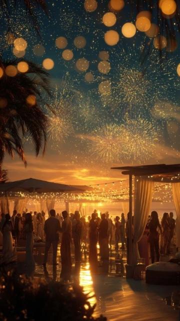 2025年跨年夜 海滨成热门聚集地 年轻人尽情畅歌。