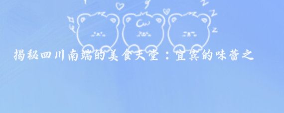 揭秘四川南端的美食天堂：宜宾的味蕾之旅