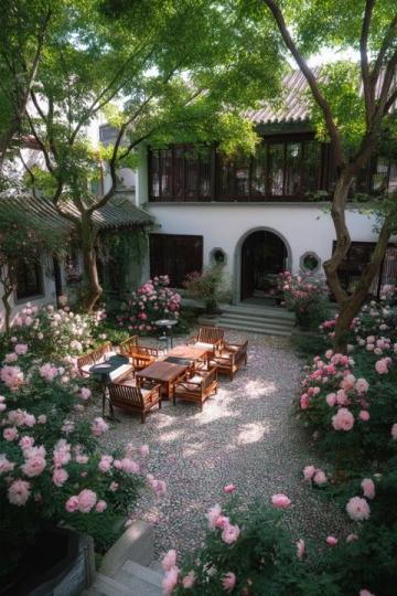 长沙这个庭院美得像景点，让人忘却烦恼只想吃饭去