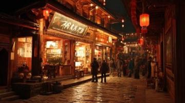 贵州铜仁中南门古城街道热闹非凡，刚刚逛街时我发现了一台可以拍照的机器