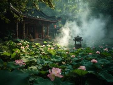 长兴岛湿地公园晨曦荷塘美景摄影天堂