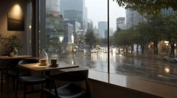 秋雨中吃的午餐