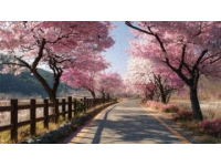 春风吹拂，杏花烂漫绽放