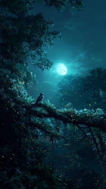 深夜三点半，月色温柔伴虫鸣